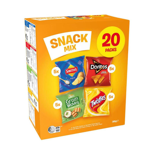 Smith's Snack Chips Mix Lunchbox Snacks Multipack Assorted 20 Pack - 395g
