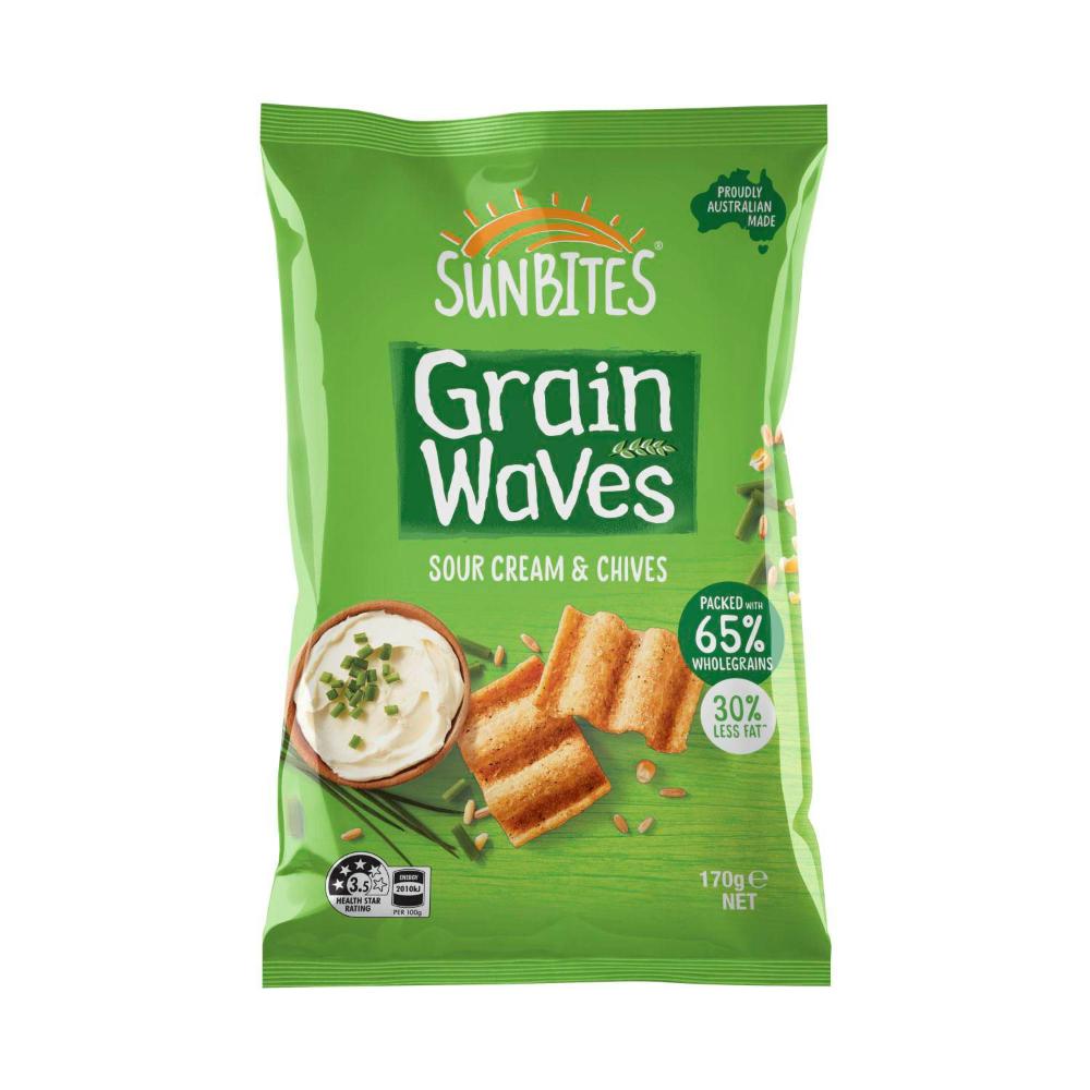 Sunbites Grain Waves Chips Sour Cream & Chives - 170g