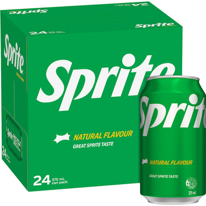Sprite Lemonade Soft Drink Cans 375ml X 24 Pack