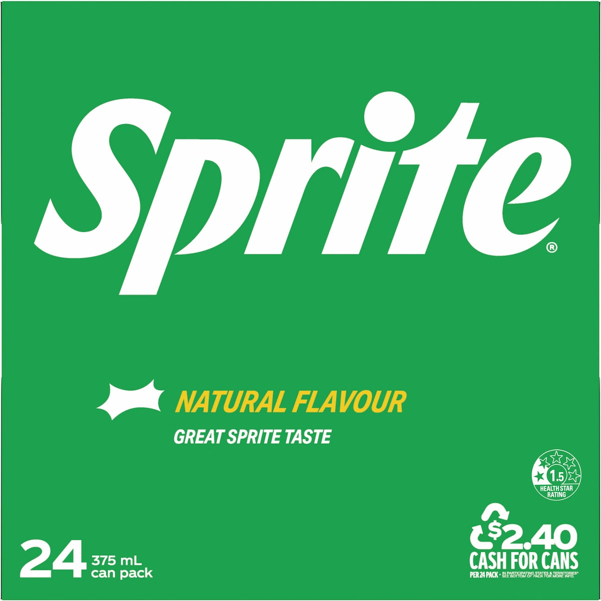 Sprite Lemonade Soft Drink Cans 375ml X 24 Pack