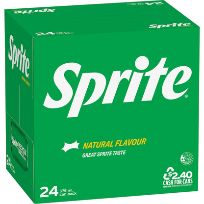 Sprite Lemonade Soft Drink Cans 375ml X 24 Pack