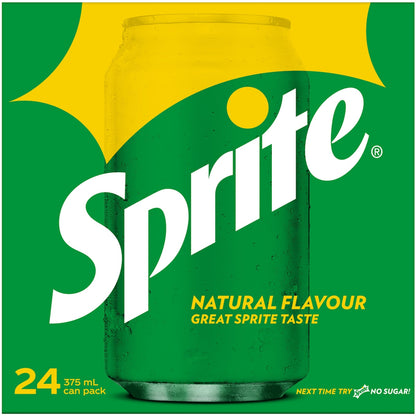 Sprite Lemonade Soft Drink Cans 375ml X 24 Pack