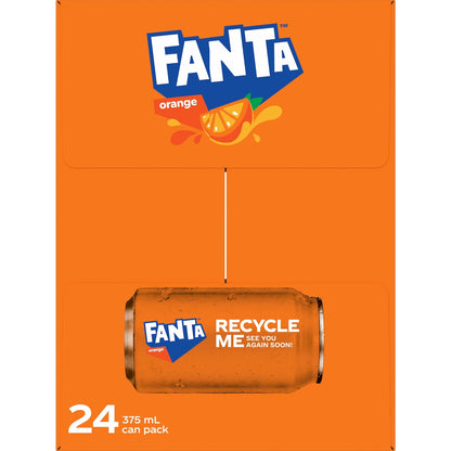 Fanta Orange Soft Drink Cans 375ml X 24 Pack