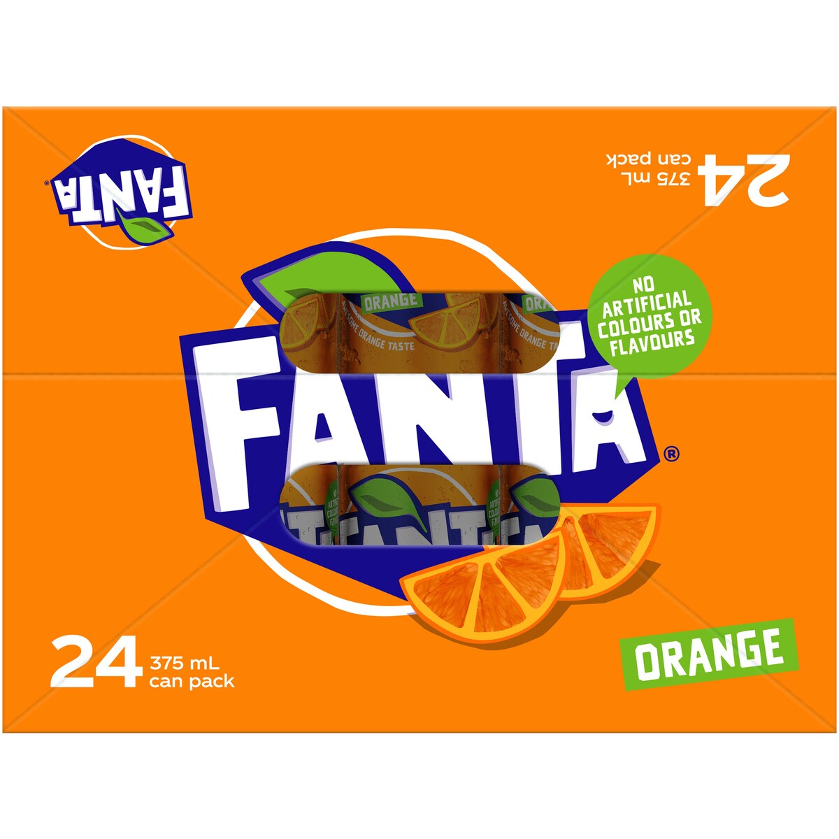 Fanta Orange Soft Drink Cans 375ml X24 Pack