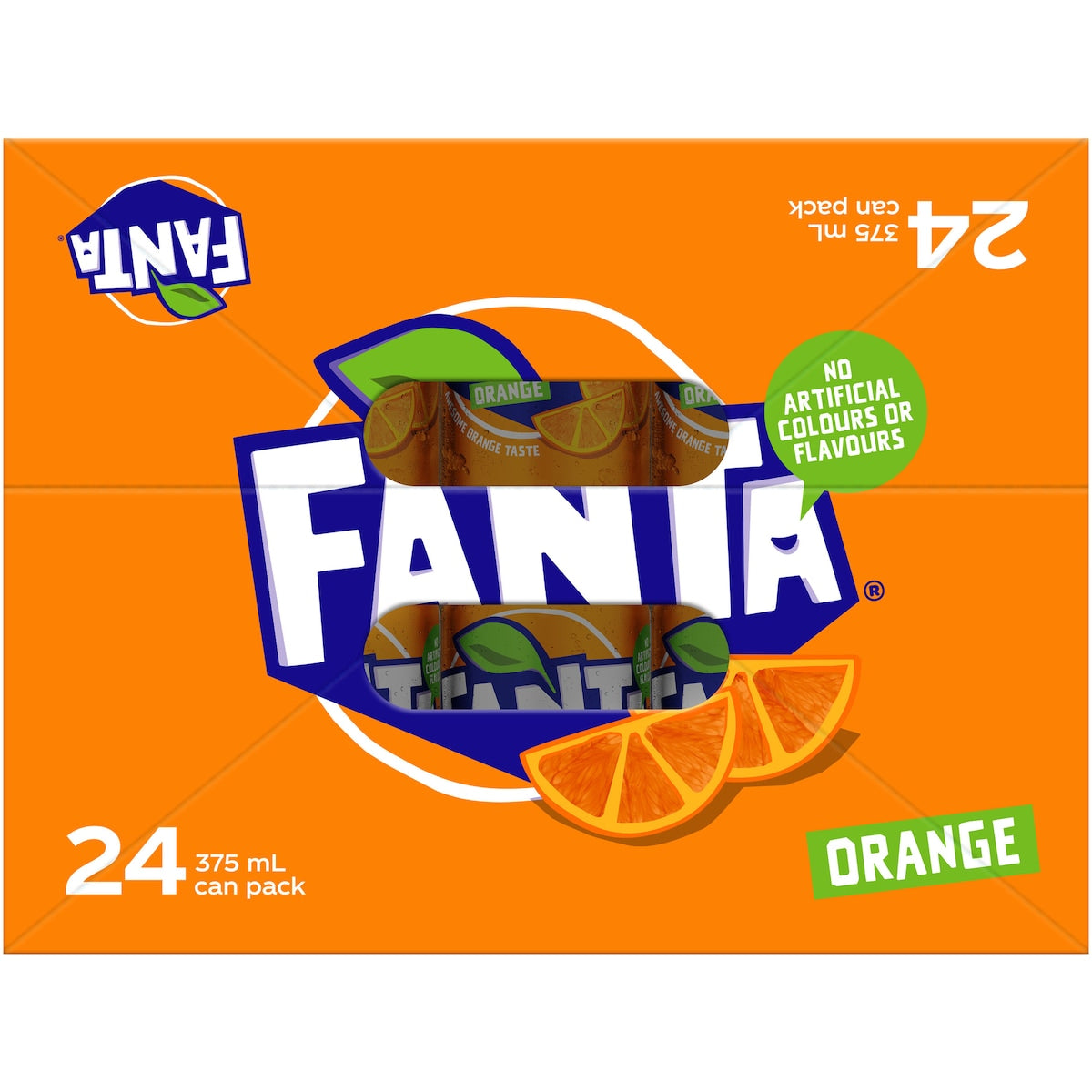 Fanta Orange Soft Drink Cans 375ml X 24 Pack