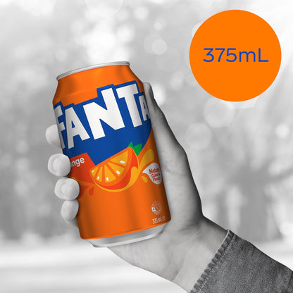 Fanta Orange Soft Drink Cans 375ml X 24 Pack