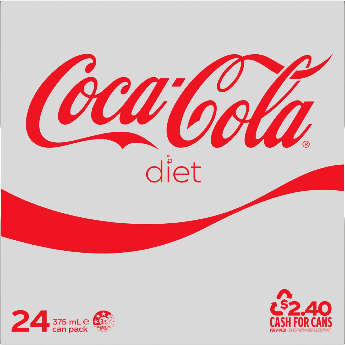 Coca - Cola Diet Soft Drink Multipack Cans 375ml X 24 Pack