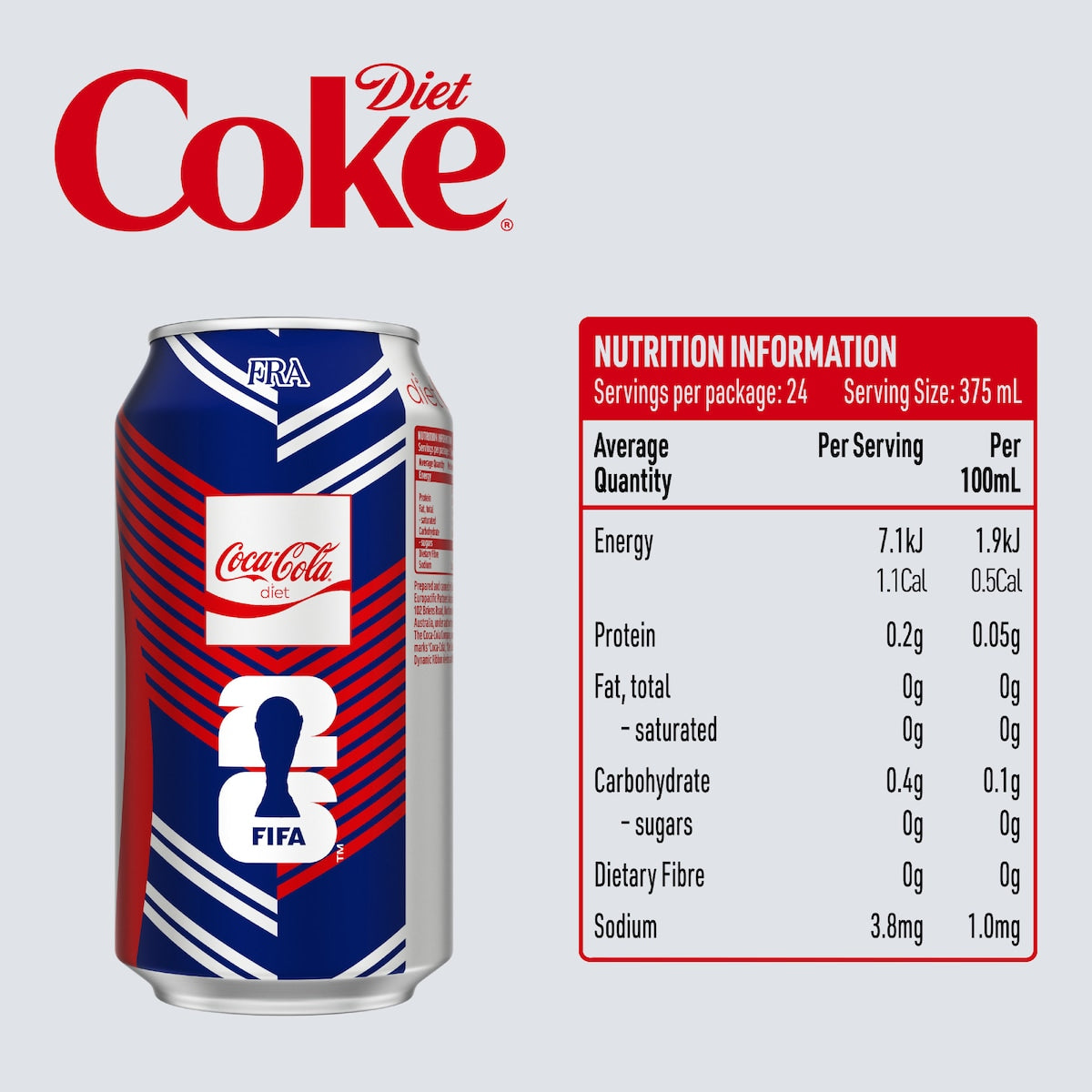 Coca-cola Diet Soft Drink Cans 375ml X 24 Pack