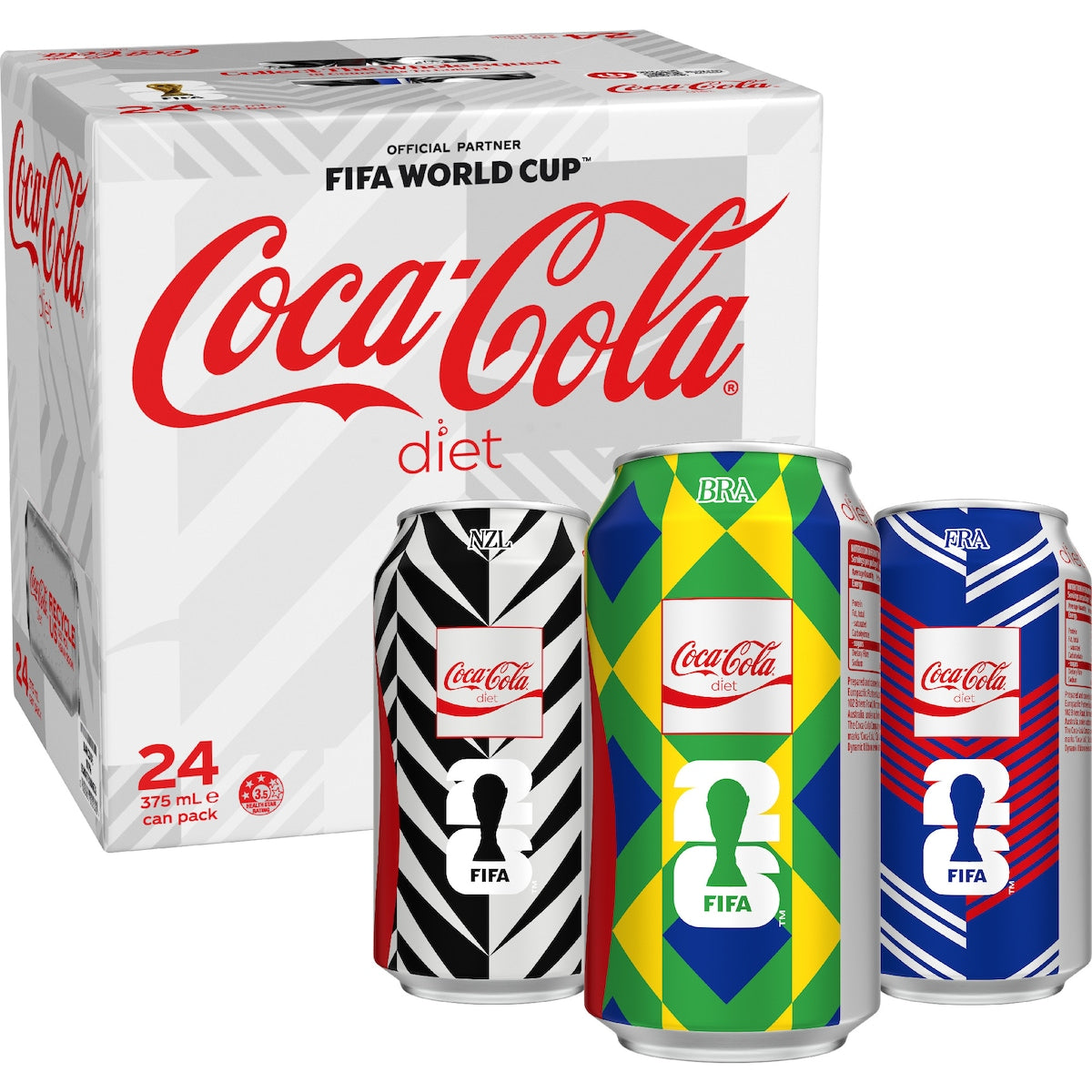 Coca-cola Diet Soft Drink Cans 375ml X 24 Pack
