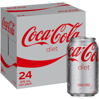 Coca-cola Diet Soft Drink Cans 375ml X 24 Pack