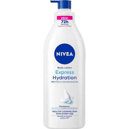 Nivea Express Hydration Body Lotion Fast Absorbing 72hr Moisture 400ml