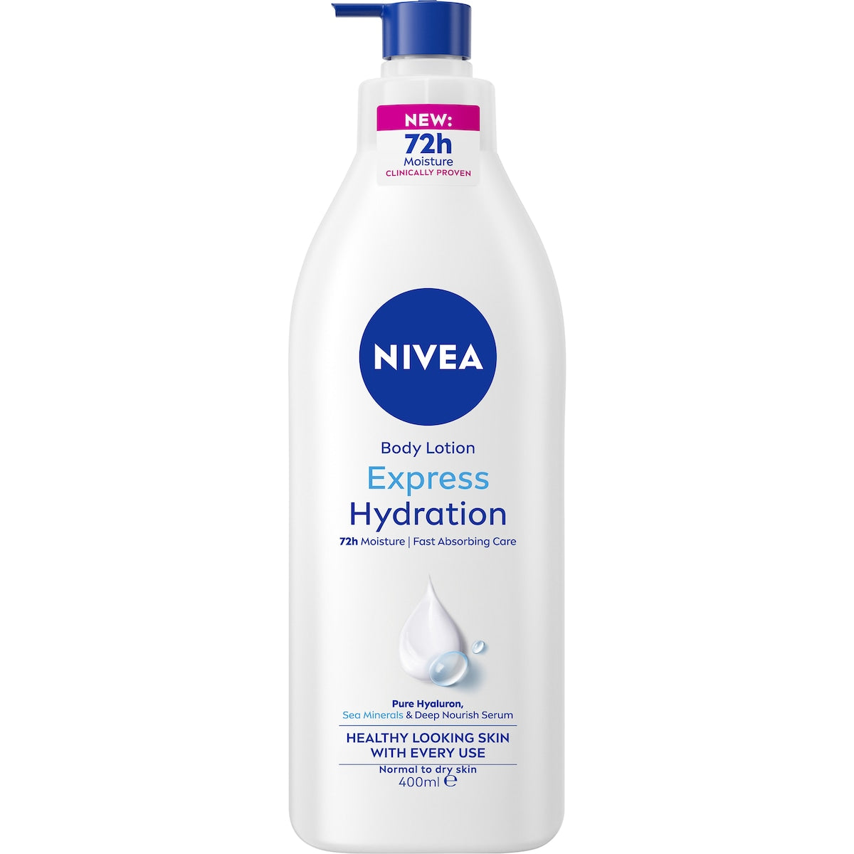 Nivea Express Hydration Body Lotion Fast Absorbing 72hr Moisture 400ml