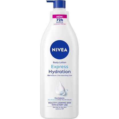 Nivea Express Hydration Body Lotion Fast Absorbing 72hr Moisture 400ml