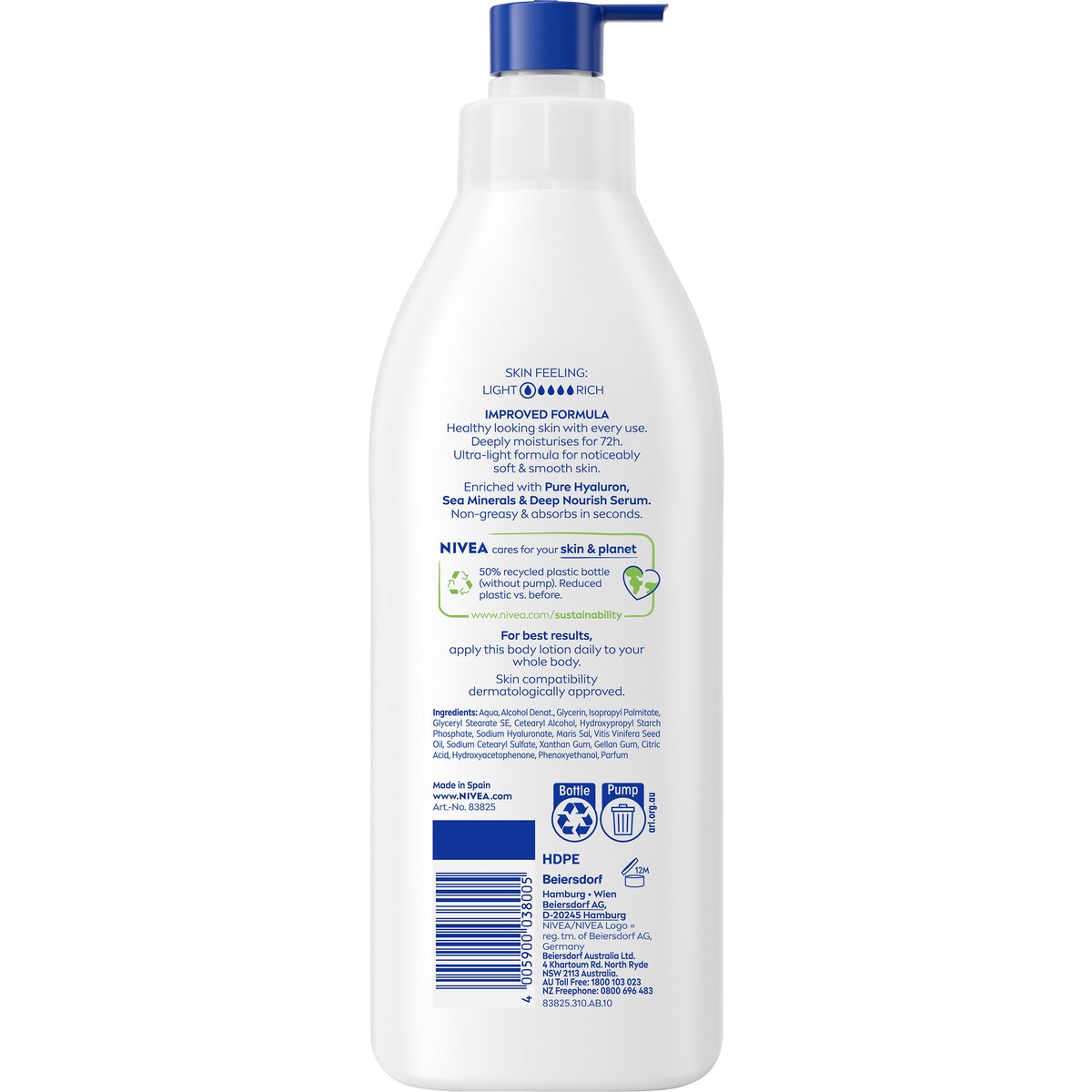 Nivea Express Hydration Body Lotion Fast Absorbing Moisturiser 400ml