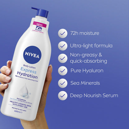 Nivea Express Hydration Body Lotion Fast Absorbing Moisturiser 400ml