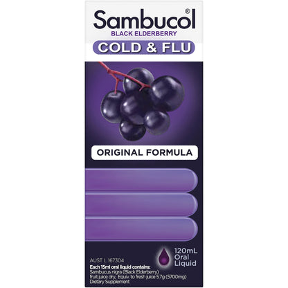 Sambucol Cough Syrups Cold & Flu Liquid 120ml