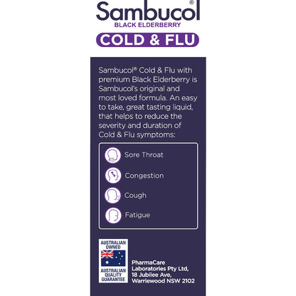 Sambucol Cough Syrups Cold & Flu Liquid 120ml