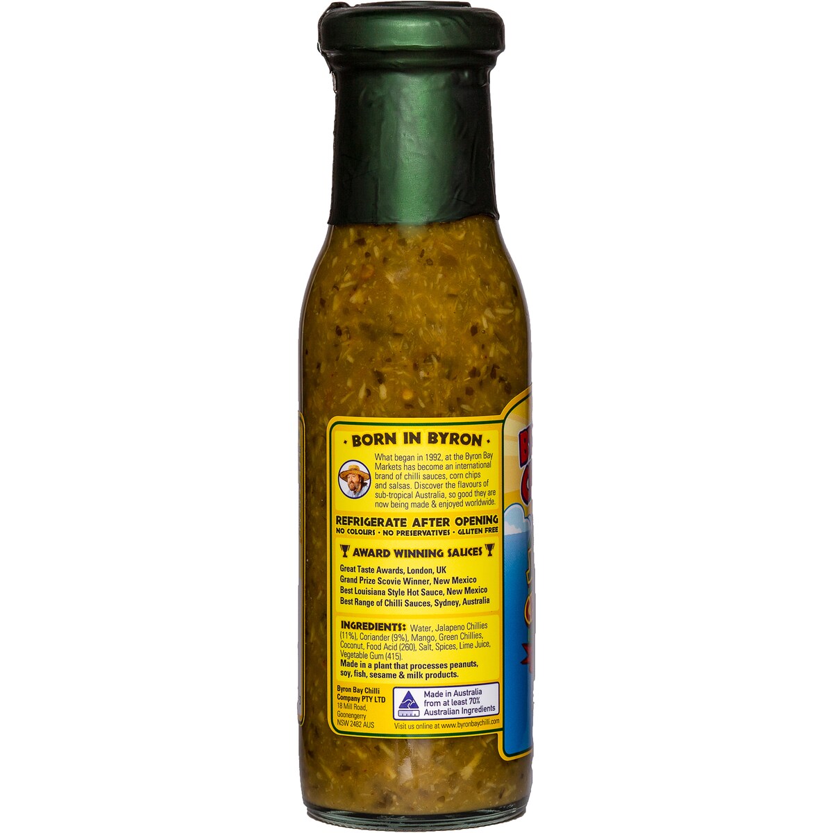 Byron Bay Chilli Co. Chilli Sauce Green Jalapeno 250mL