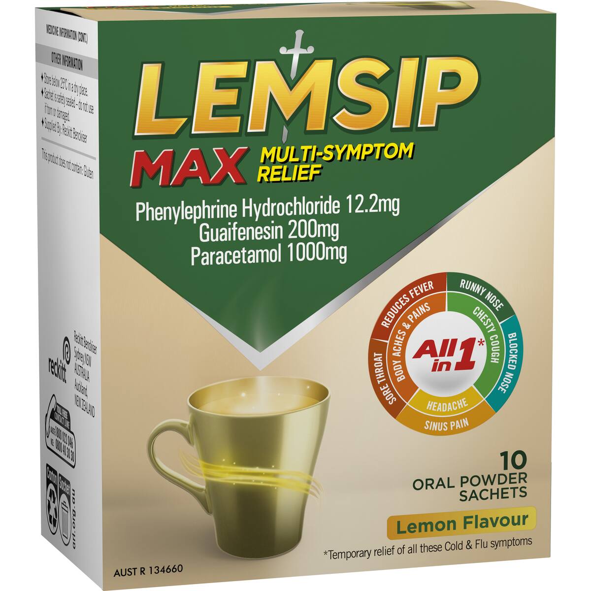 Lemsip Max Cold & Flu Multi Relief Hot Drink Lemon 10 Pack