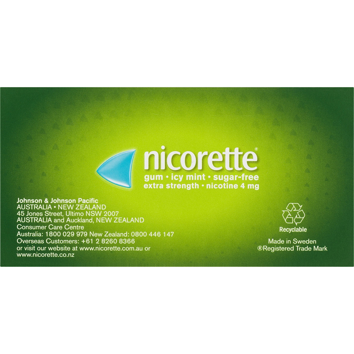Nicorette Quit Smoking Extra Strength Nicotine Gum Icy Mint 75 Pack