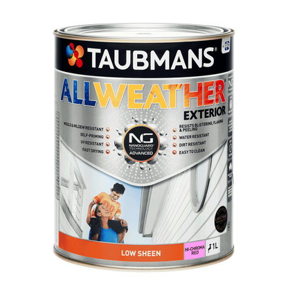 Taubmans Hi C Red Low Sheen Exterior Paint - 1L