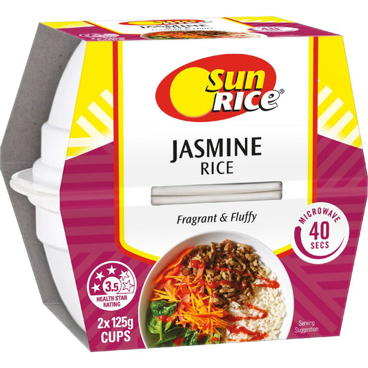 Sunrice Microwave Jasmine Rice Cup 125g X 2 Pack