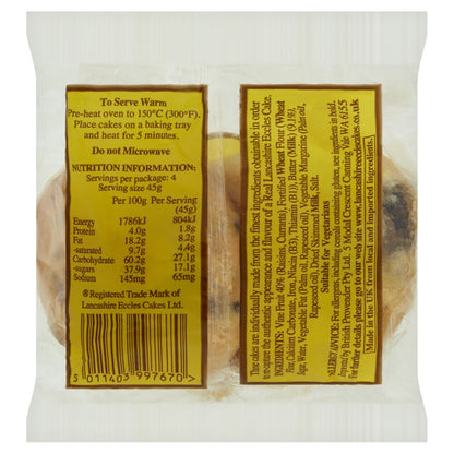 Lancashire Eccles Cakes 4pack - 180g