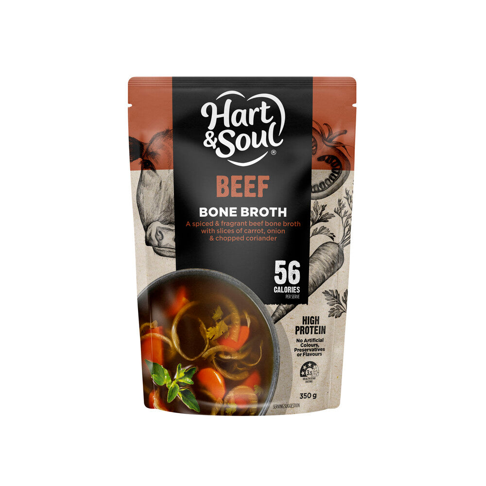 Hart & Soul Beef Low Calorie Bone Broth Soup - 350g