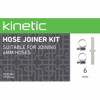 Kinetic 6mm Hose Joiner Kit - 6mm Polypropylene - Easy Connection