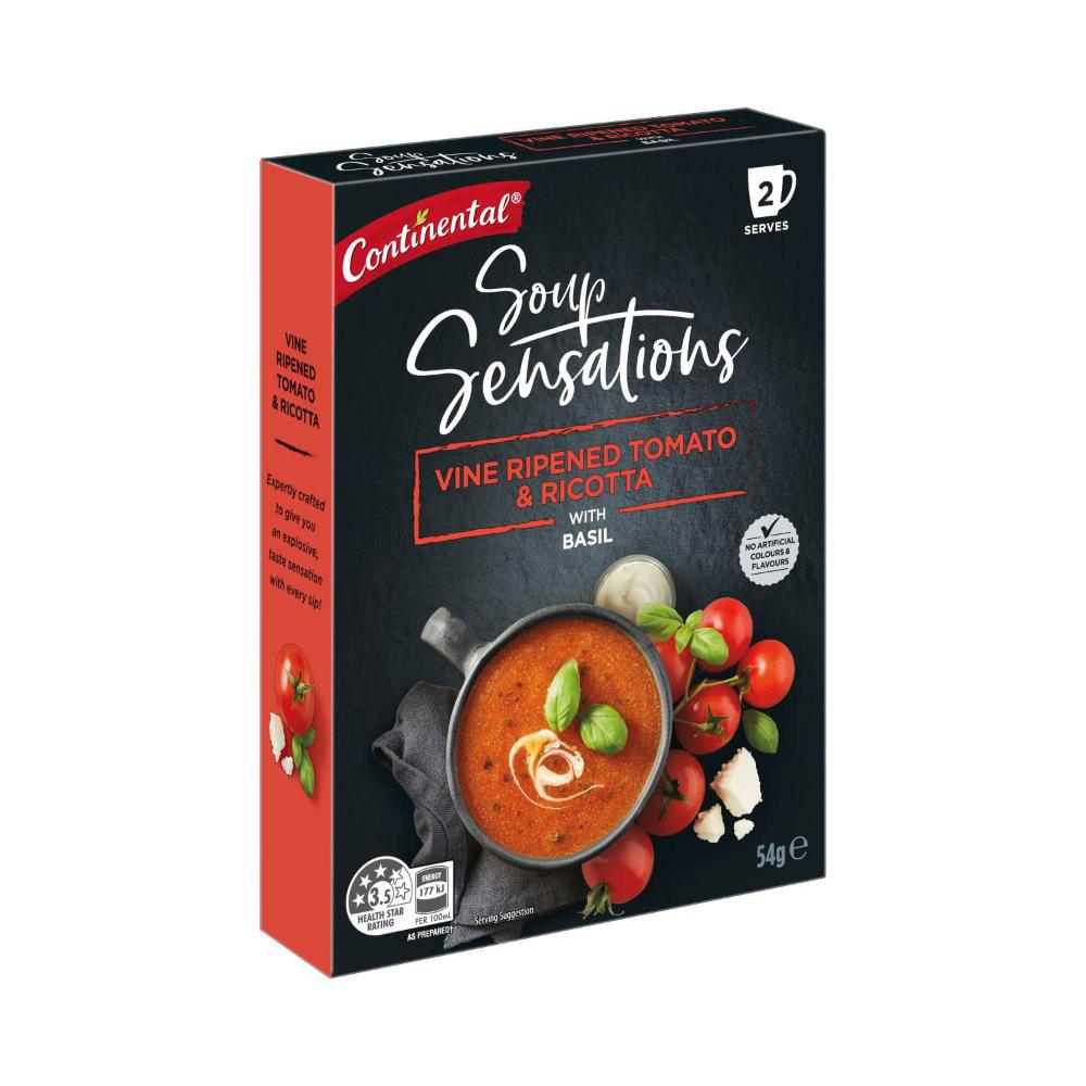 Continental Sensation Vine Ripened Tomato & Ricotta Soup Serves 2 - 54g