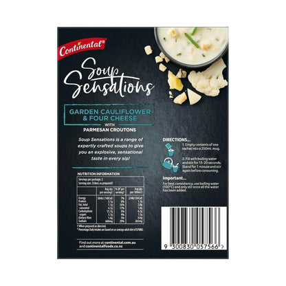 Continental Sensation Garden Cauliflower & 4 Cheese Soup Serves 2 - 62g