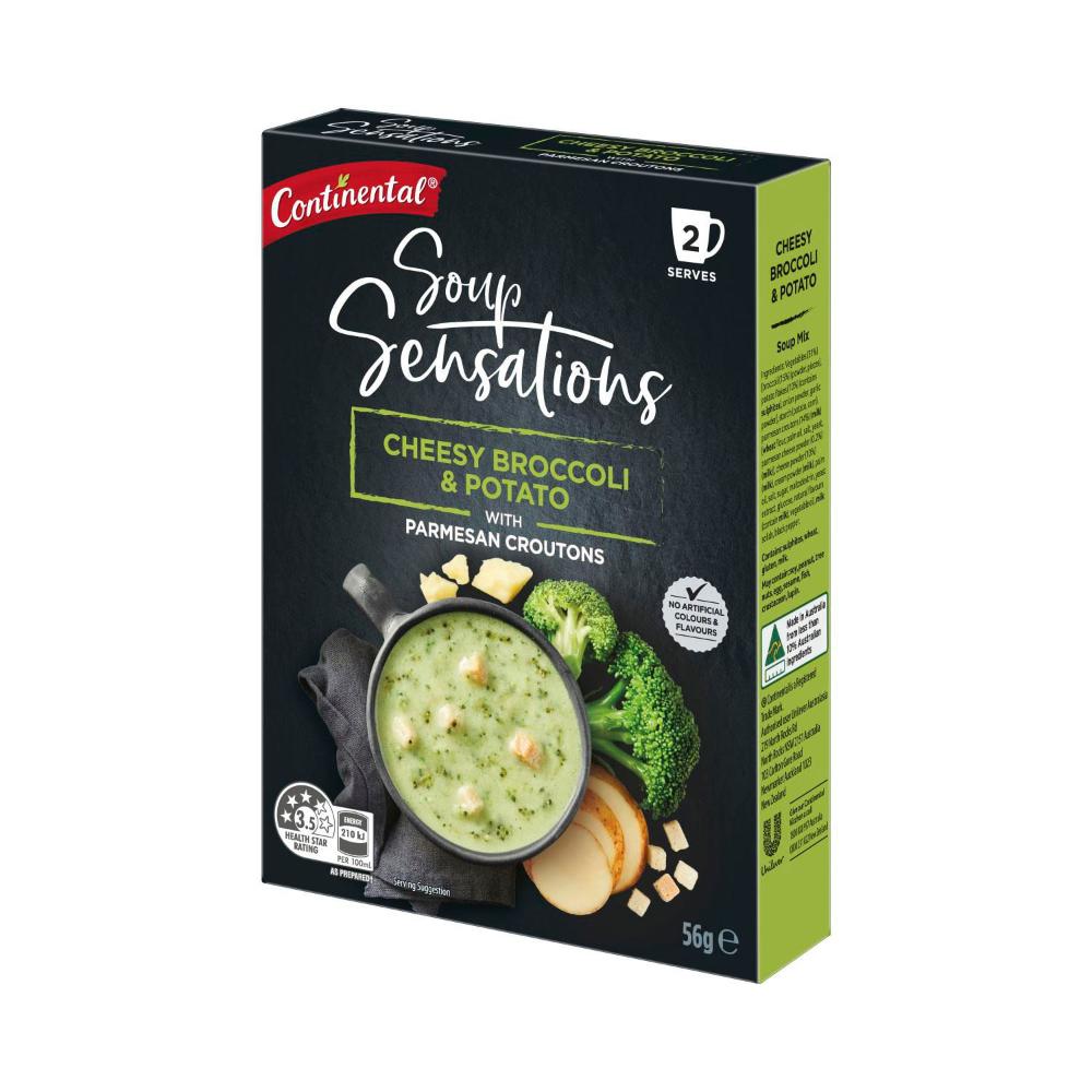 Continental Sensation Cheesy Broccoli & Potato Soup Serves 2 - 56g