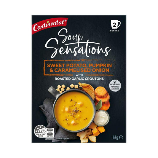 Continental Sensation Sweet Potato Pumpkin & Caramelised Onion Soup Serves 2 - 63g