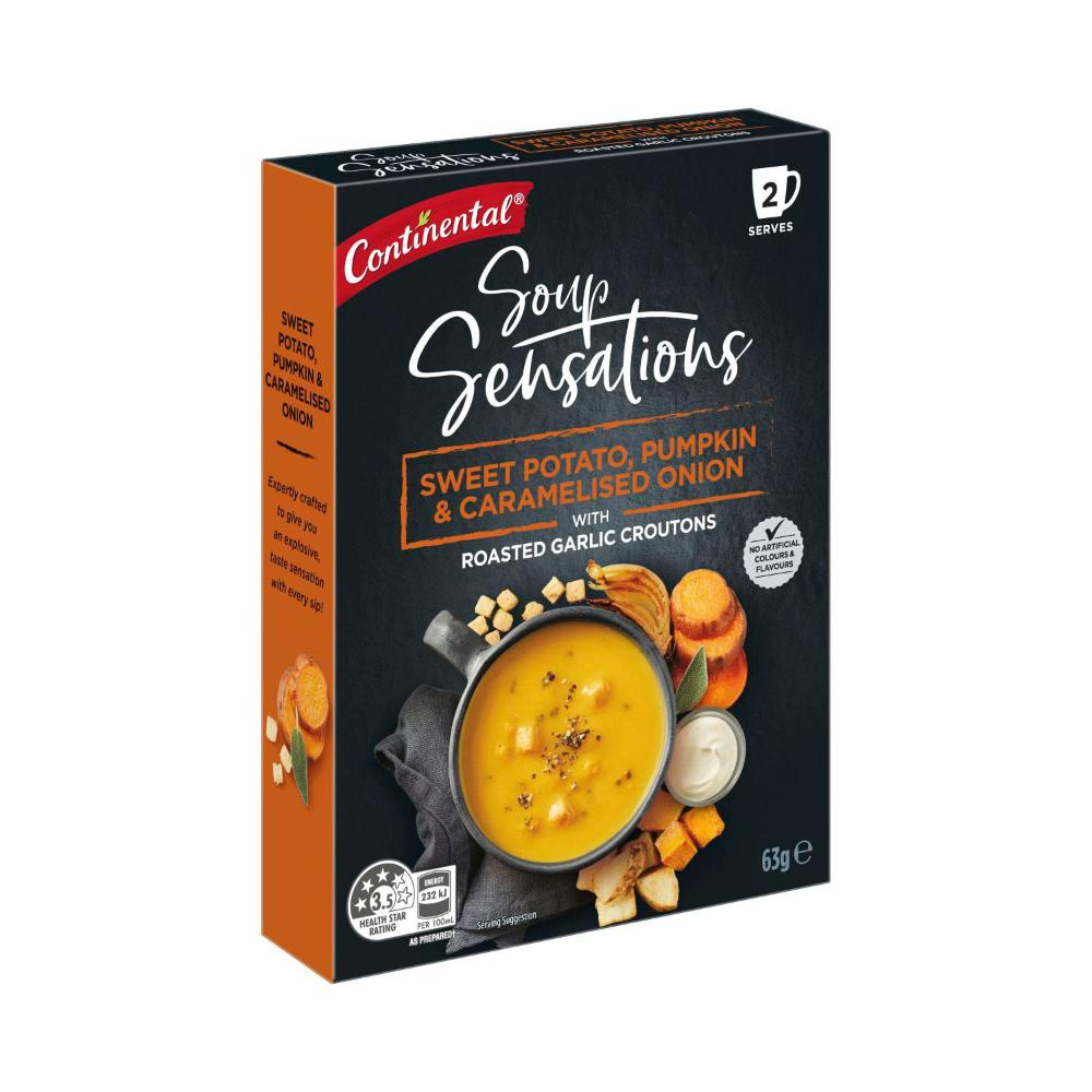 Continental Sensation Sweet Potato Pumpkin & Caramelised Onion Soup Serves 2 - 63g