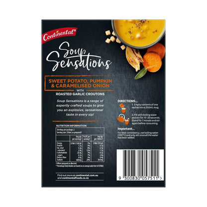 Continental Sensation Sweet Potato Pumpkin & Caramelised Onion Soup Serves 2 - 63g
