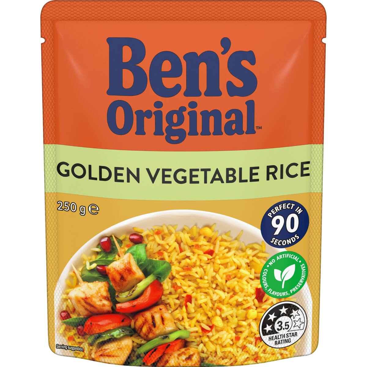 Ben's Original Golden Vegetable Microwave Rice Pouch 250g