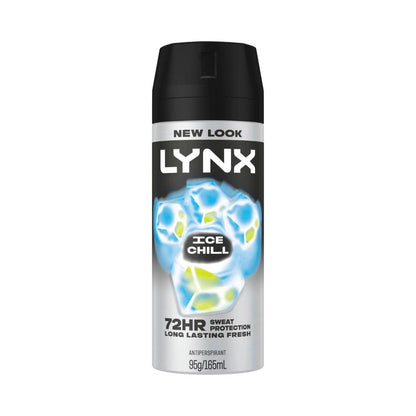 Lynx Deodorant Body Spray 72hr Antiperspirant Ice - 165mL