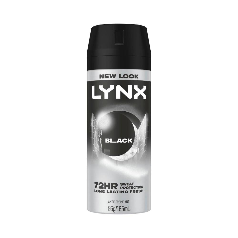 Lynx Deodorant Body Spray 72hr Antiperspirant Black - 165mL