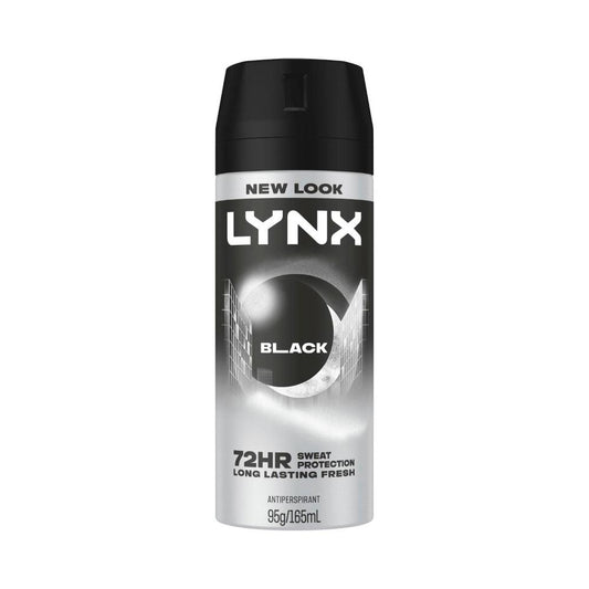 Lynx Deodorant Body Spray 72hr Antiperspirant Black - 165mL