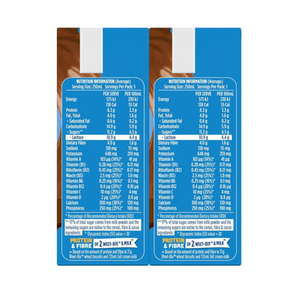 Sanitarium Up&go No Added Sugar Liquid Breakfast Choc Ice 6x250ml - 1.5L