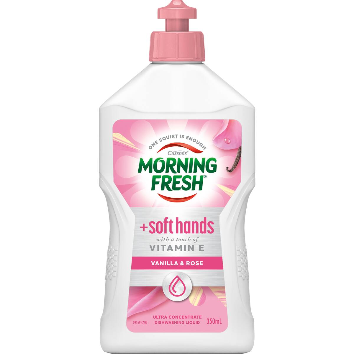 Morning Fresh Soft Hands Dishwashing Liquid Vanilla & Rose 350ml