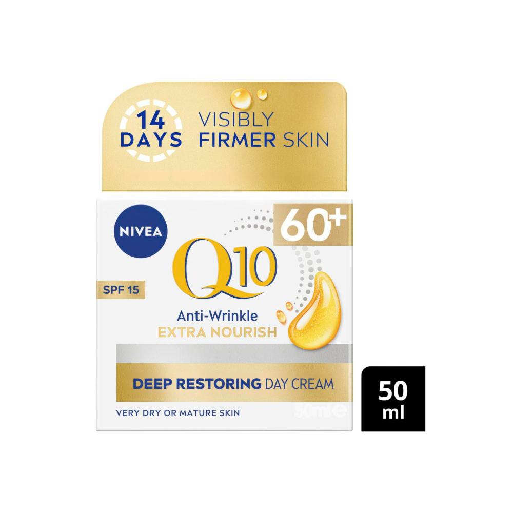 Nivea Q10 Anti Wrinkle Deep Restoring Day Cream 60+ SPF 15 - 50mL
