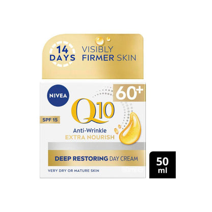 Nivea Q10 Anti Wrinkle Deep Restoring Day Cream 60+ SPF 15 - 50mL