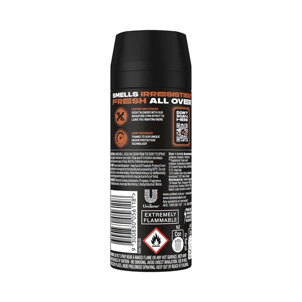 Lynx Deodorant Body Spray Leather & Cookies - 165mL
