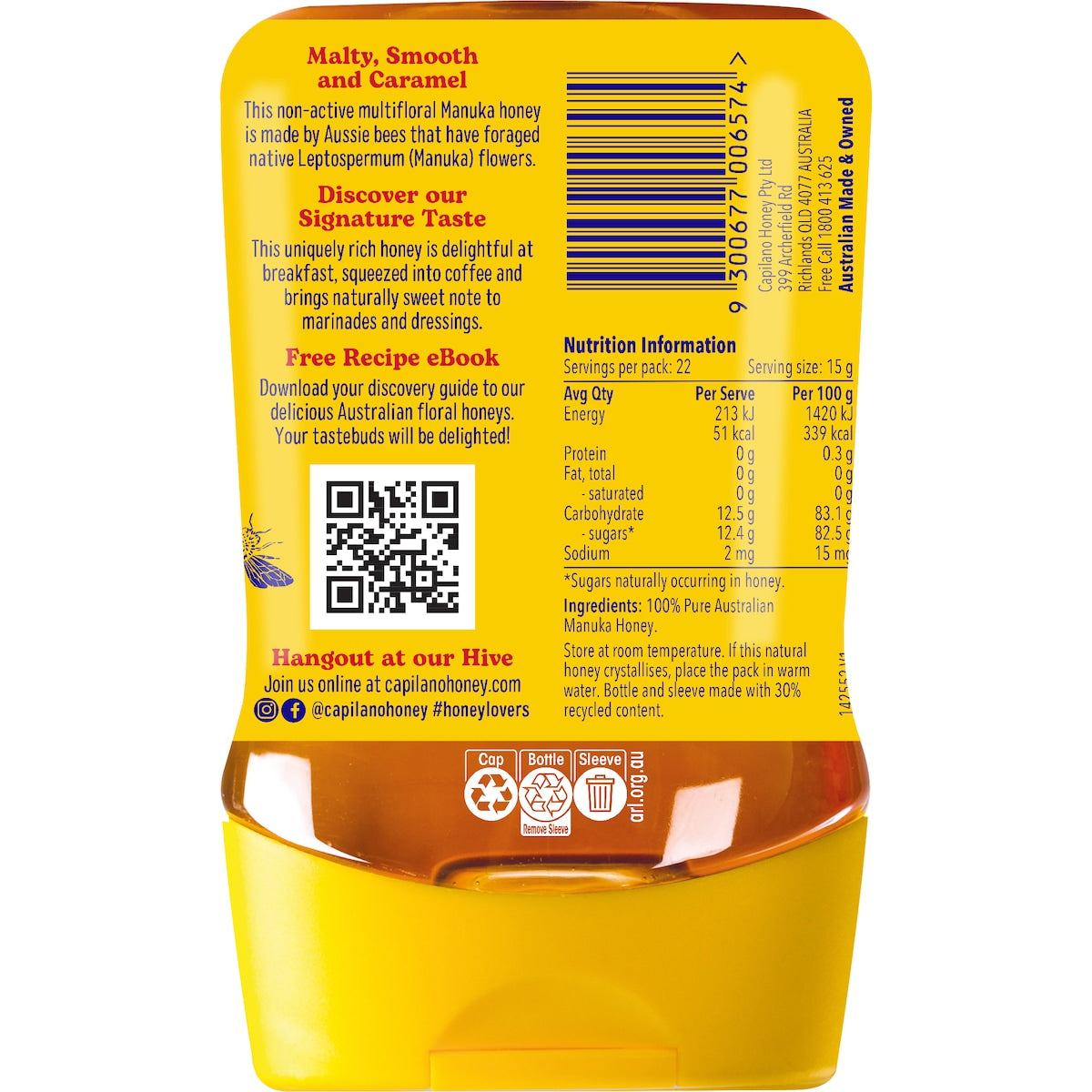 Capilano Manuka Multifloral Honey Squeeze 340g