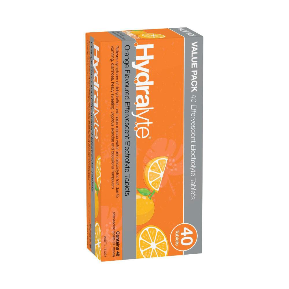 Hydralyte Effervescent Tablets Orange - 40 pack