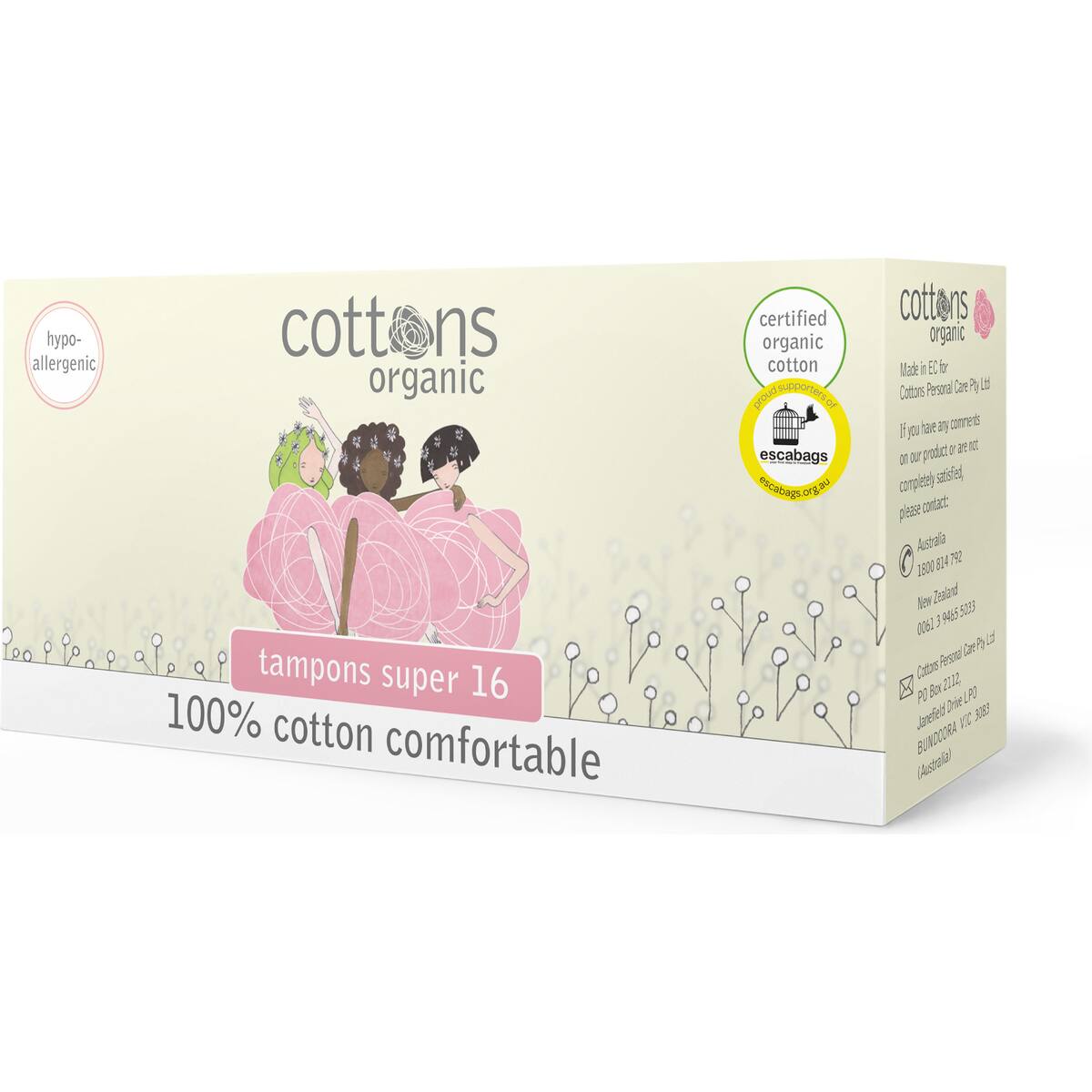 Cottons Organic Tampons Super 16 Pack