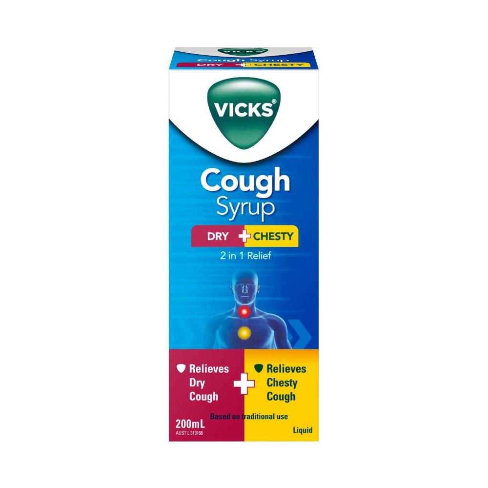 Vicks 2 In1 Relief Cough Syrup - 200mL