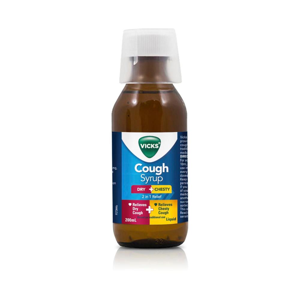 Vicks 2 In1 Relief Cough Syrup - 200mL