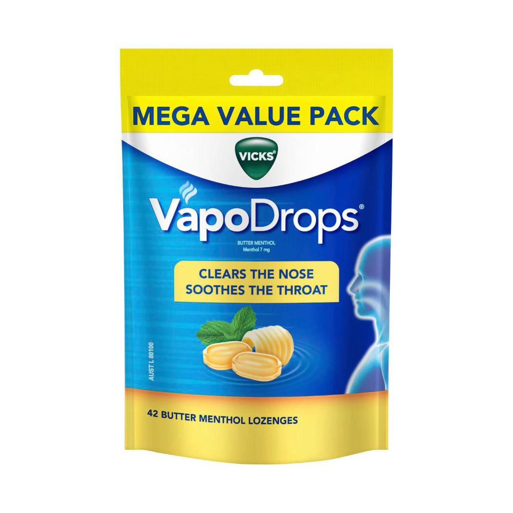 Vicks Vapodrop Butter Menthol Lozenges - 42 pack